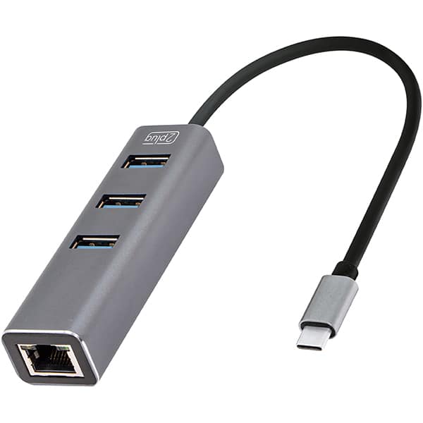 HUB USB-C 4 em 1, 1000mbps, 3 portas USB 3.0, 1 RJ45, JL-C3103A, 2Plug - BT 1 UN