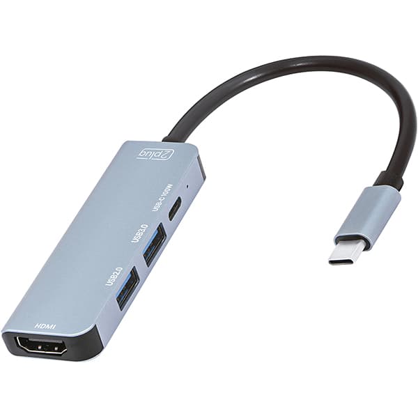 HUB USB-C 4 em 1, 1 porta USB 2.0, 1 porta USB 3.0, 1 porta USB-C, 1 Porta HDMI 4K, US, JL-CX04, 2Plug - BT 1 UN