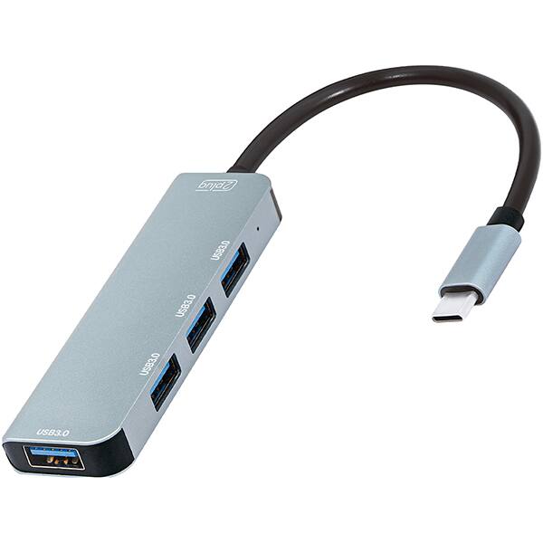 HUB USB-C 4 em 1, 4 portas USB 3.0, 1 JL-CX04-1B, 2Plug - BT 1 UN