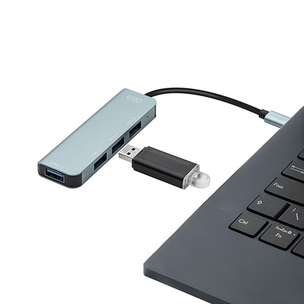 HUB USB-C 4 em 1, 4 portas USB 3.0, 1 JL-CX04-1B, 2Plug - BT 1 UN