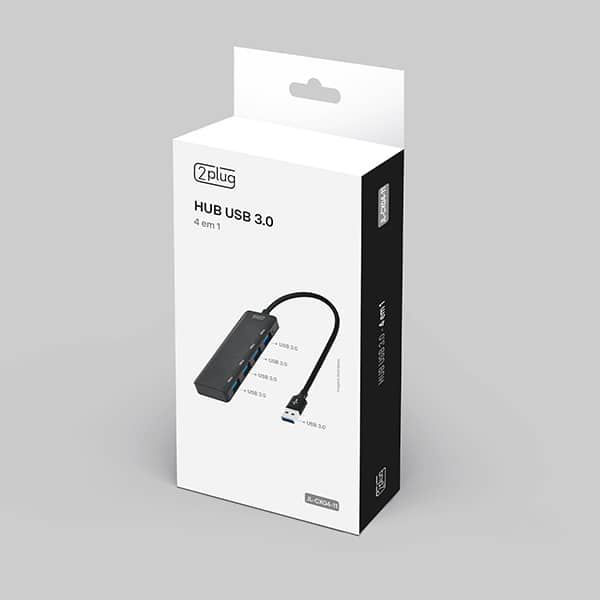 HUB USB 3.0 4 em 1, 4 portas USB 3.0, JL-CX04-11, 2Plug - BT 1 UN
