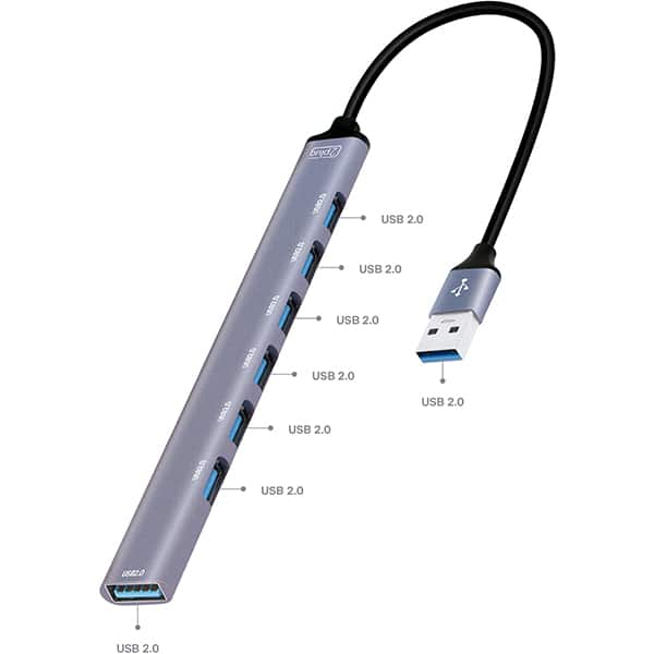 HUB USB 2.0, 7 em 1, 7 portas USB 2.0, JL-CX04-15, 2Plug - BT 1 UN