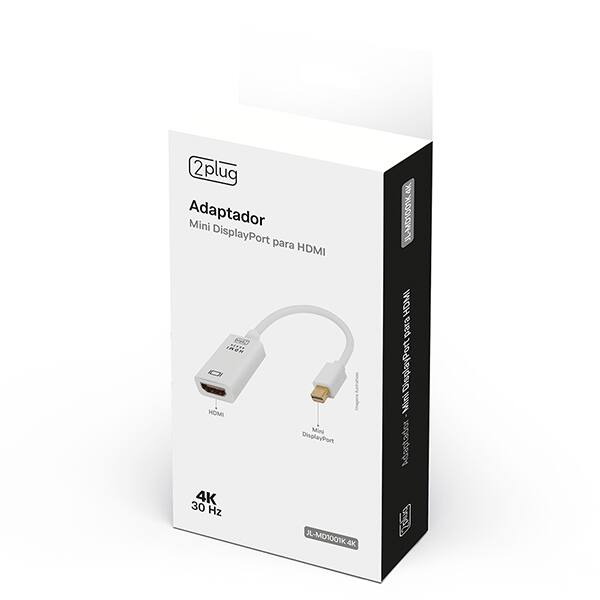 Adaptador Mini Displayport para HDMI, 4K 30hz, JL-MD1001K, 2Plug - CX 1 UN