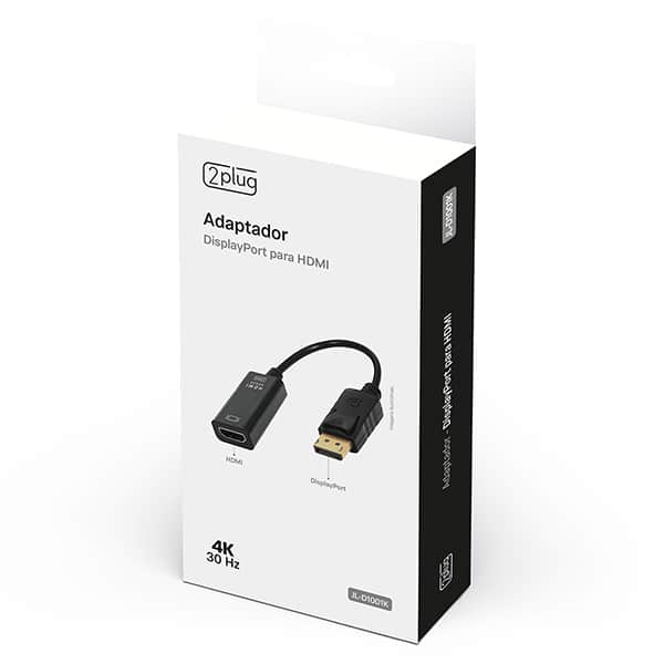 Adaptador Displayport para HDMI, 4K 30hz, JL-D1001K, 2Plug - CX 1 UN Adaptador Displayport para HDMI, 4K 30hz, JL-D1001K, 2Plug - CX 1 UN