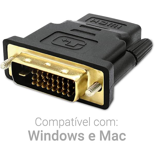 Adaptador de vídeo DVI-D para HDMI, JL-DH02A, 2Plug - CX 1 UN