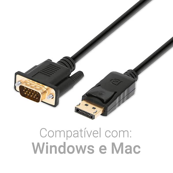 Cabo Displayport para VGA, 1.8m, JL-D1013, 2Plug - CX 1 UN