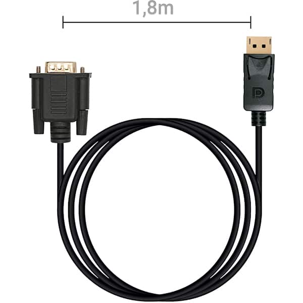 Cabo Displayport para VGA, 1.8m, JL-D1013, 2Plug - CX 1 UN