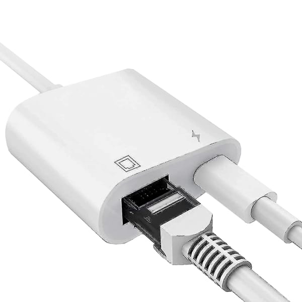 Adaptador de rede Lightning p/ RJ45 e Lightining branco 9778 Md9 PT 1 UN