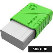 Borracha Plástica Branca com Cinta Colorida, Cores Sortidas, Mercur - 1 UN