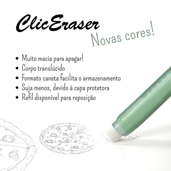 Caneta Borracha Click com 01 refil adicional, Fumê, Pentel - BT 1 UN