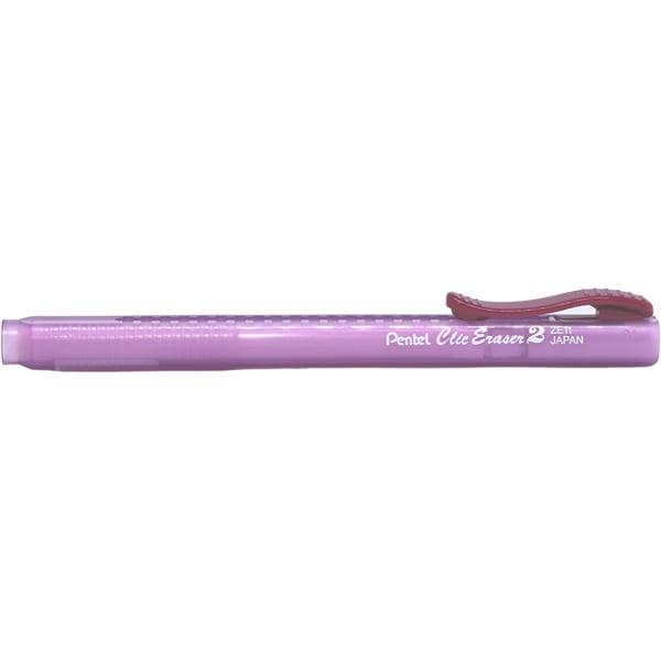 Caneta Borracha Click com 01 refil adicional, Rosa, Pentel - BT 1 UN