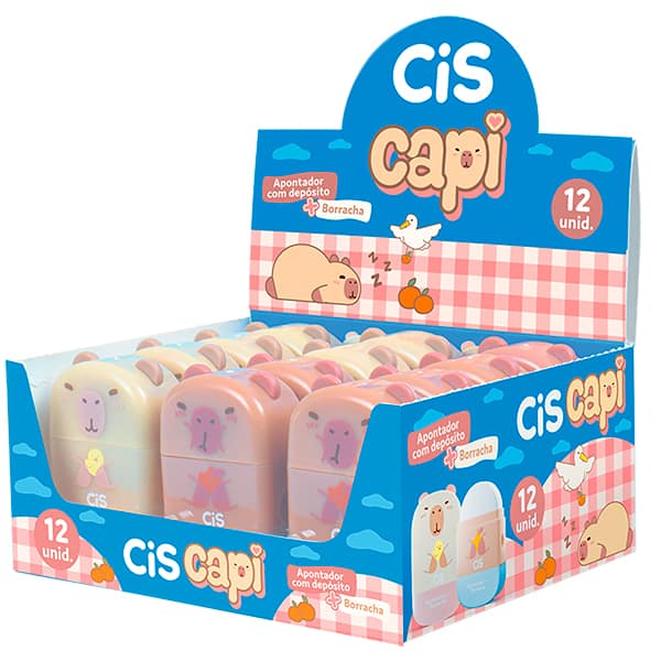 Apontador com depósito e borracha Capi, Cis - BT 1 UN