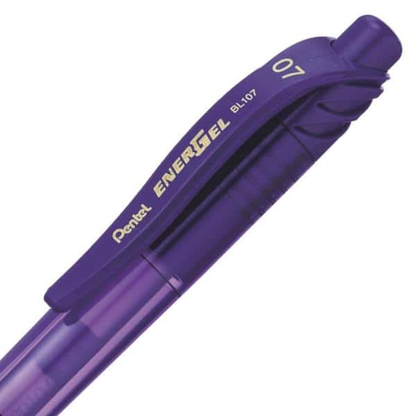 Caneta Gel Retrátil Energel-X 0,7mm Violeta, SM-BL107-VN6 - Pentel BT 1 UN