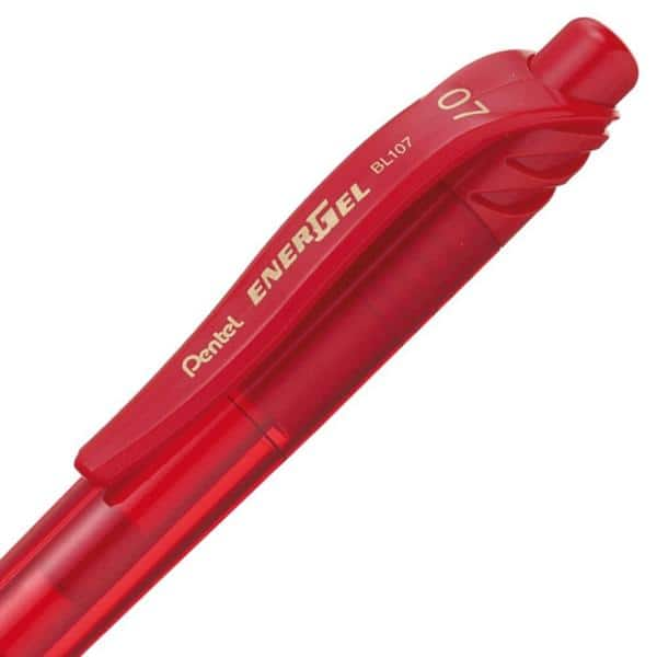 Caneta Gel Retrátil Energel-X 0,7mm Vermelha, SM-BL107-BN6 - Pentel BT 1 UN