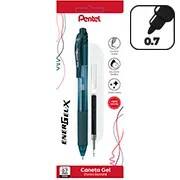 Caneta esferográfica retrátil + Refil, Preta, Ponta 0,7mm, Energel, SM/BL107, Pentel - BT 1 UN