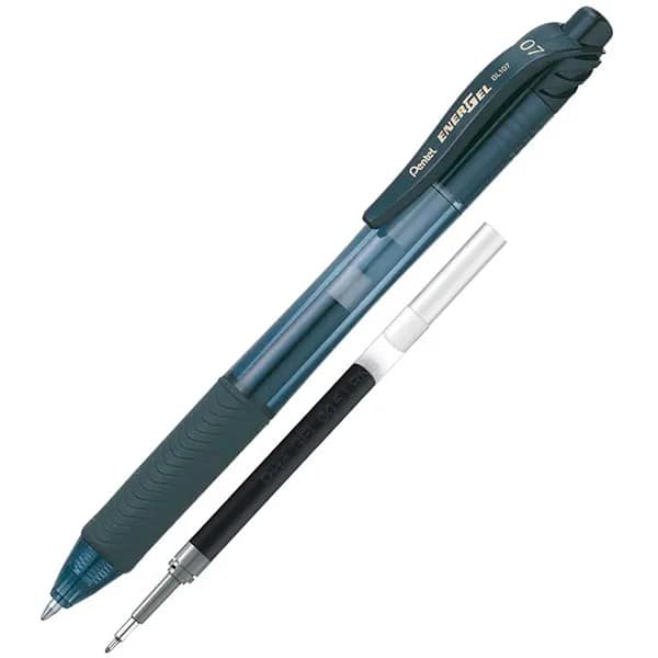 Caneta esferográfica retrátil + Refil, Preta, Ponta 0,7mm, Energel, SM/BL107, Pentel - BT 1 UN Caneta esferográfica retrátil + Refil, Preta, Ponta 0,7mm, Energel, SM/BL107, Pentel - BT 1 UN