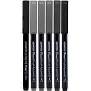 Caneta pincel Brush Pen tons de cinza 6 cores 17046 Newpen CX 1 UN Caneta pincel Brush Pen tons de cinza 6 cores 17046 Newpen CX 1 UN