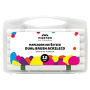 Caneta pincel Brush duo acrílico, 12 cores, OAPGATC, Master - UN 1 UN