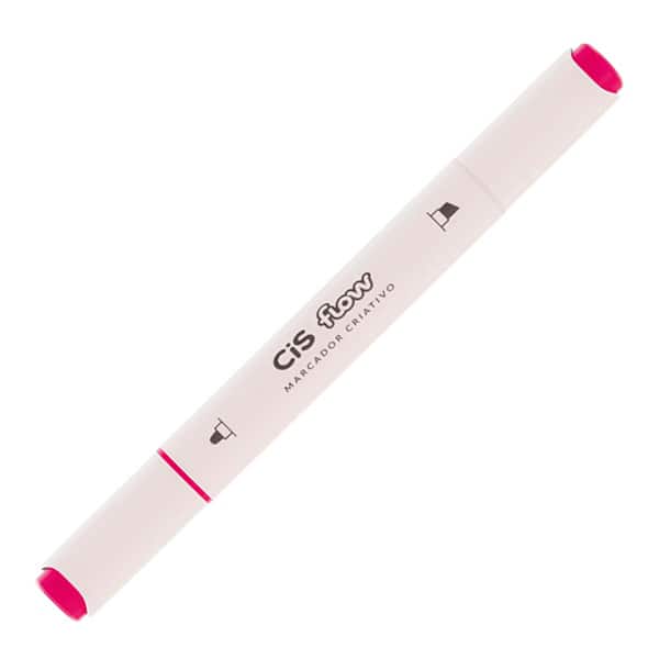 Pincel marcador, Ponta dupla 2,0mm e 6,0 mm, Chanfrada e Bullet, 24 cores, Cis - ET 24 UN