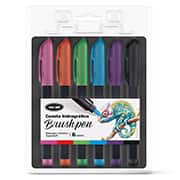 Caneta pincel Brush Pen, 6 cores, Oval - BT 6 UN Caneta pincel Brush Pen, 6 cores, Oval - BT 6 UN