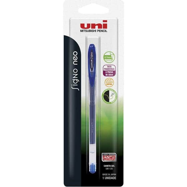 Caneta gel neo signo 0,7mm azul um-120 Uniball BT 1 UN