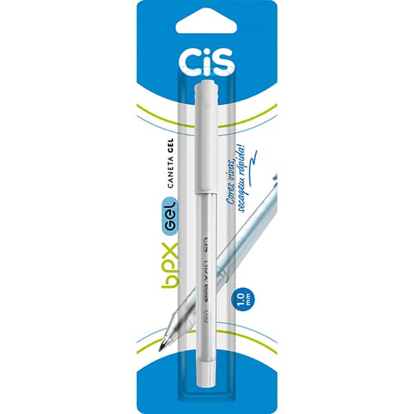 Caneta gel 1,0mm BPX branca 52.8240 Cis BT 1 UN