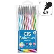 Caneta esferográfica Spiro gel, ponta de 0.7mm,  8 cores, Cis - BT 8 UN