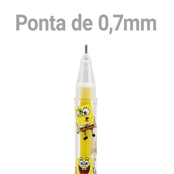 Caneta esferográfica gel apagável, 0,7mm, Bob Esponja, Spiral - 1 UN Caneta esferográfica gel apagável, 0,7mm, Bob Esponja, Spiral - 1 UN