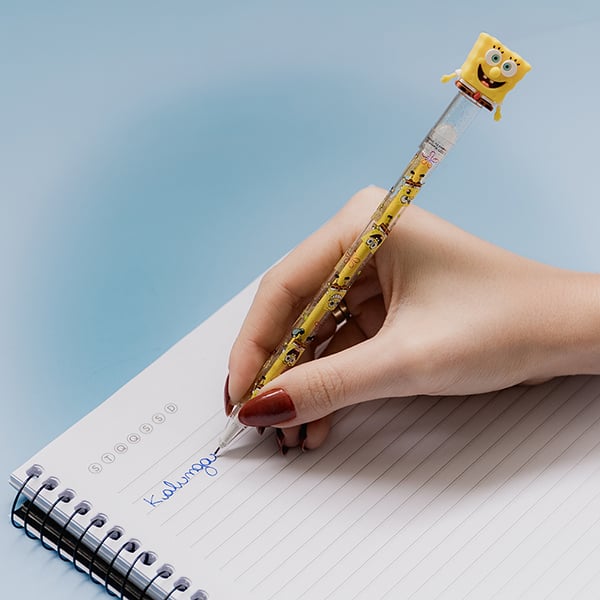 Caneta esferográfica gel apagável, 0,7mm, Bob Esponja, Spiral - 1 UN Caneta esferográfica gel apagável, 0,7mm, Bob Esponja, Spiral - 1 UN