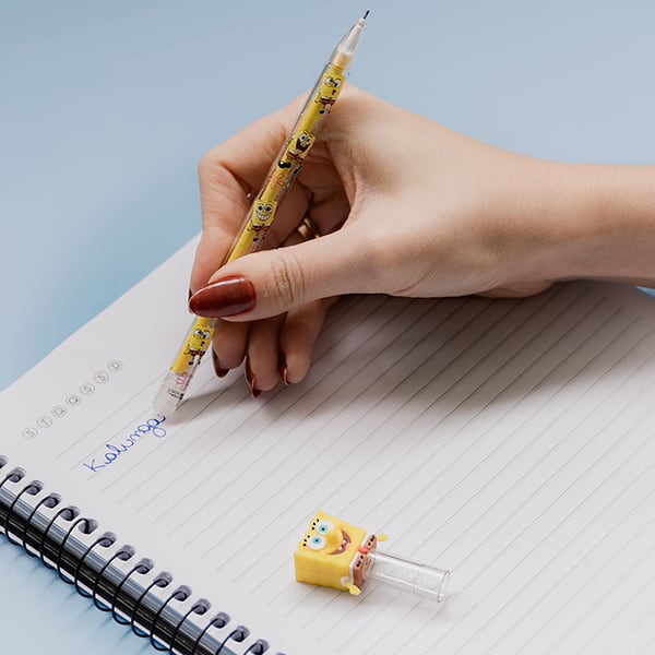 Caneta esferográfica gel apagável, 0,7mm, Bob Esponja, Spiral - 1 UN Caneta esferográfica gel apagável, 0,7mm, Bob Esponja, Spiral - 1 UN