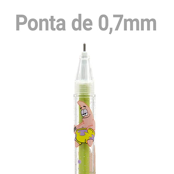 Caneta esferográfica gel apagável, 0,7mm, Bob Esponja / Patrick estrela, Spiral - 1 UN Caneta esferográfica gel apagável, 0,7mm, Bob Esponja / Patrick estrela, Spiral - 1 UN
