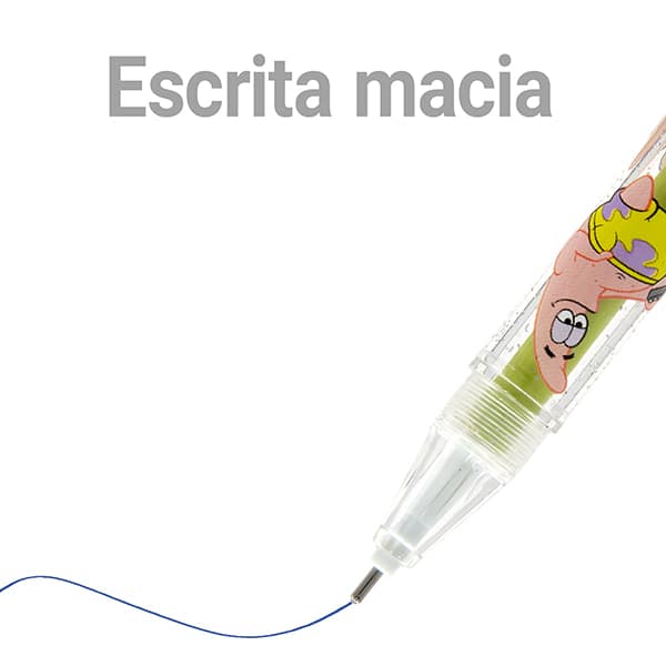 Caneta esferográfica gel apagável, 0,7mm, Bob Esponja / Patrick estrela, Spiral - 1 UN Caneta esferográfica gel apagável, 0,7mm, Bob Esponja / Patrick estrela, Spiral - 1 UN