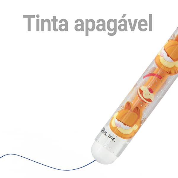 Caneta esferográfica gel apagável, 0,7mm, Garfield, Spiral - 1 UN