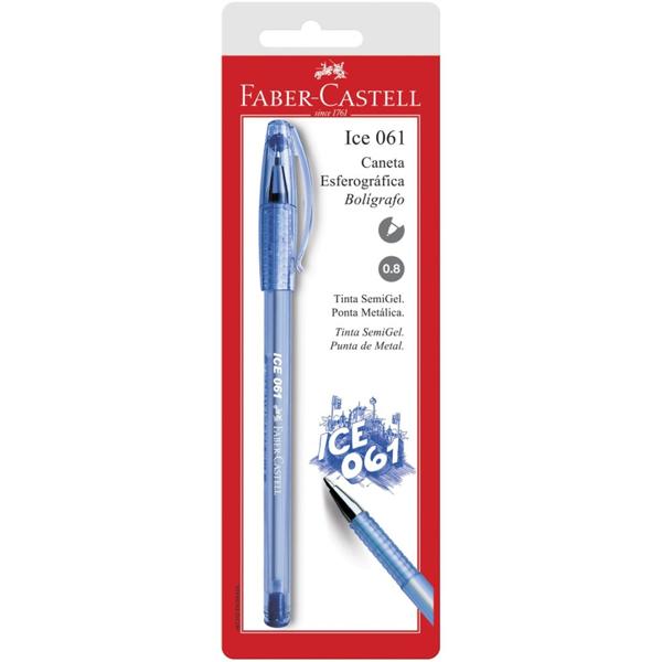 Caneta Esferográfica Ice 061 0.8mm Azul Faber-Castell BT 1 UN Caneta Esferográfica Ice 061 0.8mm Azul Faber-Castell BT 1 UN