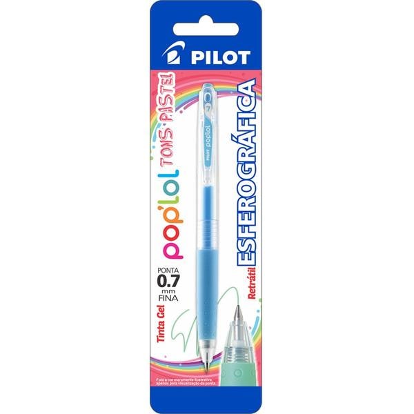 Caneta gel retrátil 0,7mm Pop LoL azul pastel BLPL7 Pilot BT 1 UN