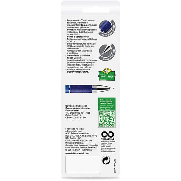 Caneta esferográfica gel, 0.7mm, Xtreme, Azul, Faber-Castell - BT 1 UN