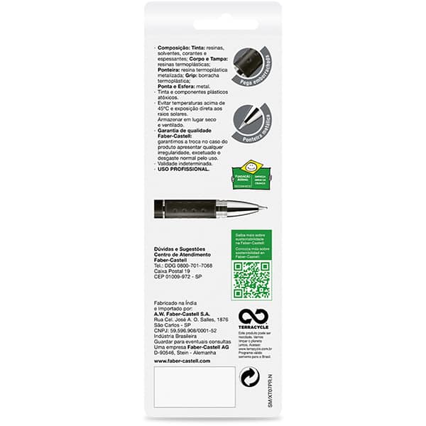 Caneta esferográfica gel, 0.7mm, Xtreme, Preta, Faber-Castell - BT 1 UN