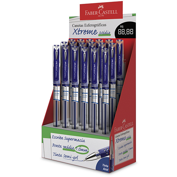 Caneta esferográfica gel, 1.0mm, Xtreme, Azul, Faber-Castell - CX 18 UN Caneta esferográfica gel, 1.0mm, Xtreme, Azul, Faber-Castell - CX 18 UN