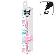 Caneta esferográfica gel apagável, 0,7mm, Kuromi, Spiral - 1 UN Caneta esferográfica gel apagável, 0,7mm, Kuromi, Spiral - 1 UN