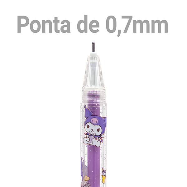 Caneta esferográfica gel apagável, 0,7mm, Kuromi, Spiral - 1 UN