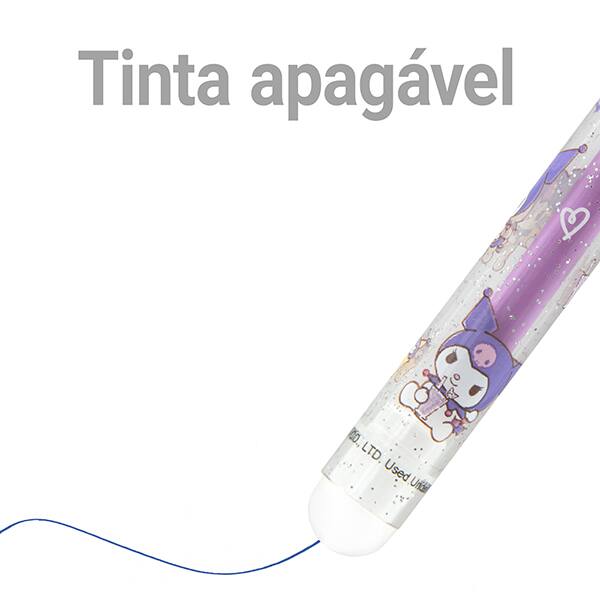 Caneta esferográfica gel apagável, 0,7mm, Kuromi, Spiral - 1 UN