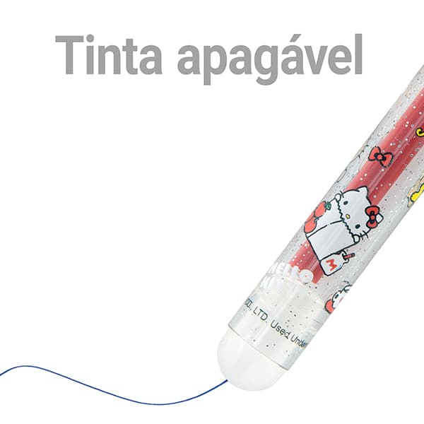 Caneta esferográfica gel apagável, 0,7mm, Hello Kitty, Spiral - 1 UN