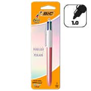 Caneta Esferográfica Retrátil BIC, 4 Cores Clássicas, Rosa Perolado, Ponta Média de 1.0mm, 530018, BT 1 UN