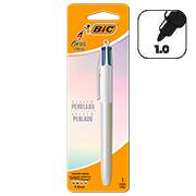 Caneta Esferográfica Retrátil BIC, 4 Cores Clássicas, Branco Perolado, Ponta Média de 1.0mm, 530019, BT 1 UN