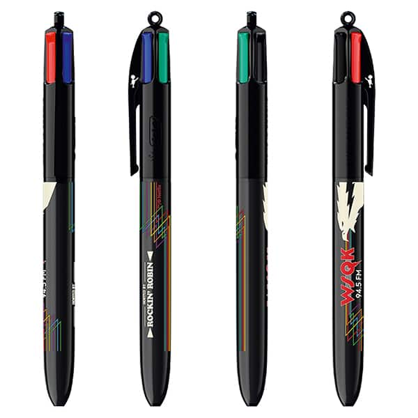 Caneta Esferográfica Retrátil BIC, 4 Cores Clássicas, Stranger Things, Corpo The Squawk, Ponta Média de 1.0mm, 530006, BT 1 UN