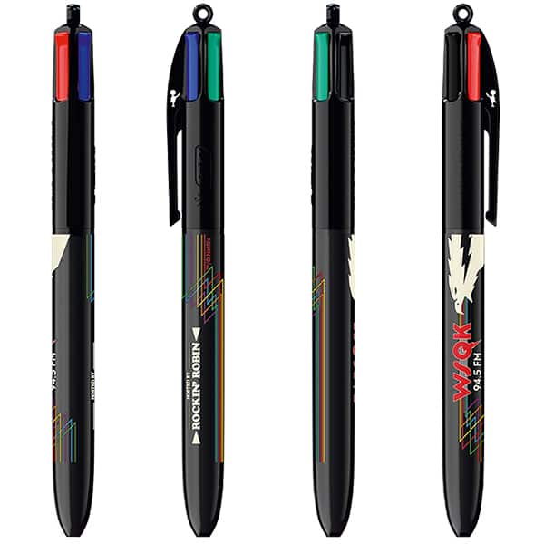 Caneta Esferográfica Retrátil BIC, 4 Cores Clássicas, Stranger Things, Corpo 5ª temporada, Sortidas, Ponta Média de 1.0mm, 530007, CX 12 UN