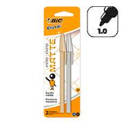 Caneta Esferográfica BIC Escrita Média, Cristal Efeito Matte, Dourada e Prata, Ponta de 1.0mm, 530013, BT 2 UN