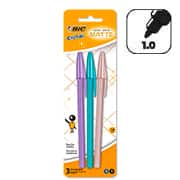 Caneta Esferográfica BIC Escrita fina, Cristal, Azul Roxo e Rosa, Ponta de 1,0mm, 530014, BT 3 UN