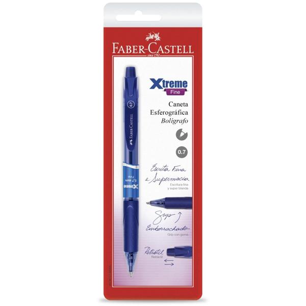 Caneta esf.retrátil 0.7mm Xtreme azul SMXTRT07AZ Faber-castell BT 1 UN Caneta esf.retrátil 0.7mm Xtreme azul SMXTRT07AZ Faber-castell BT 1 UN