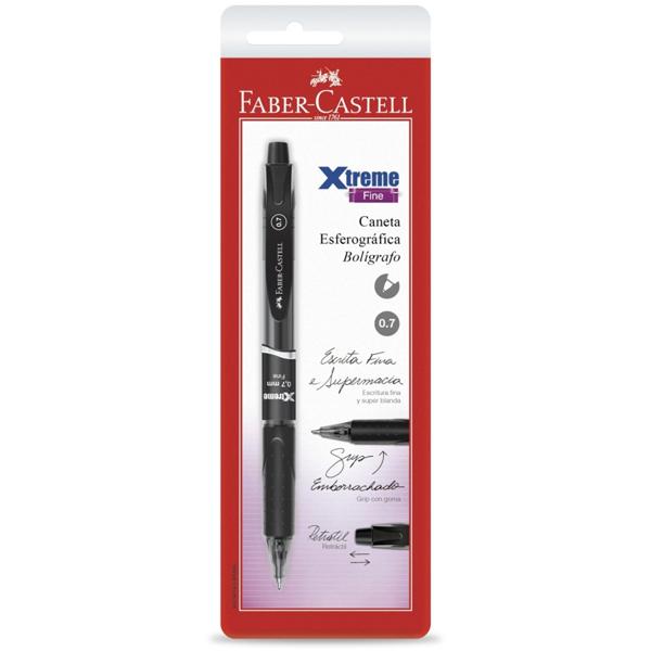 Caneta Esferográfica Xtreme Fine 0.7mm Preta Faber-Castell BT 1 UN Caneta Esferográfica Xtreme Fine 0.7mm Preta Faber-Castell BT 1 UN